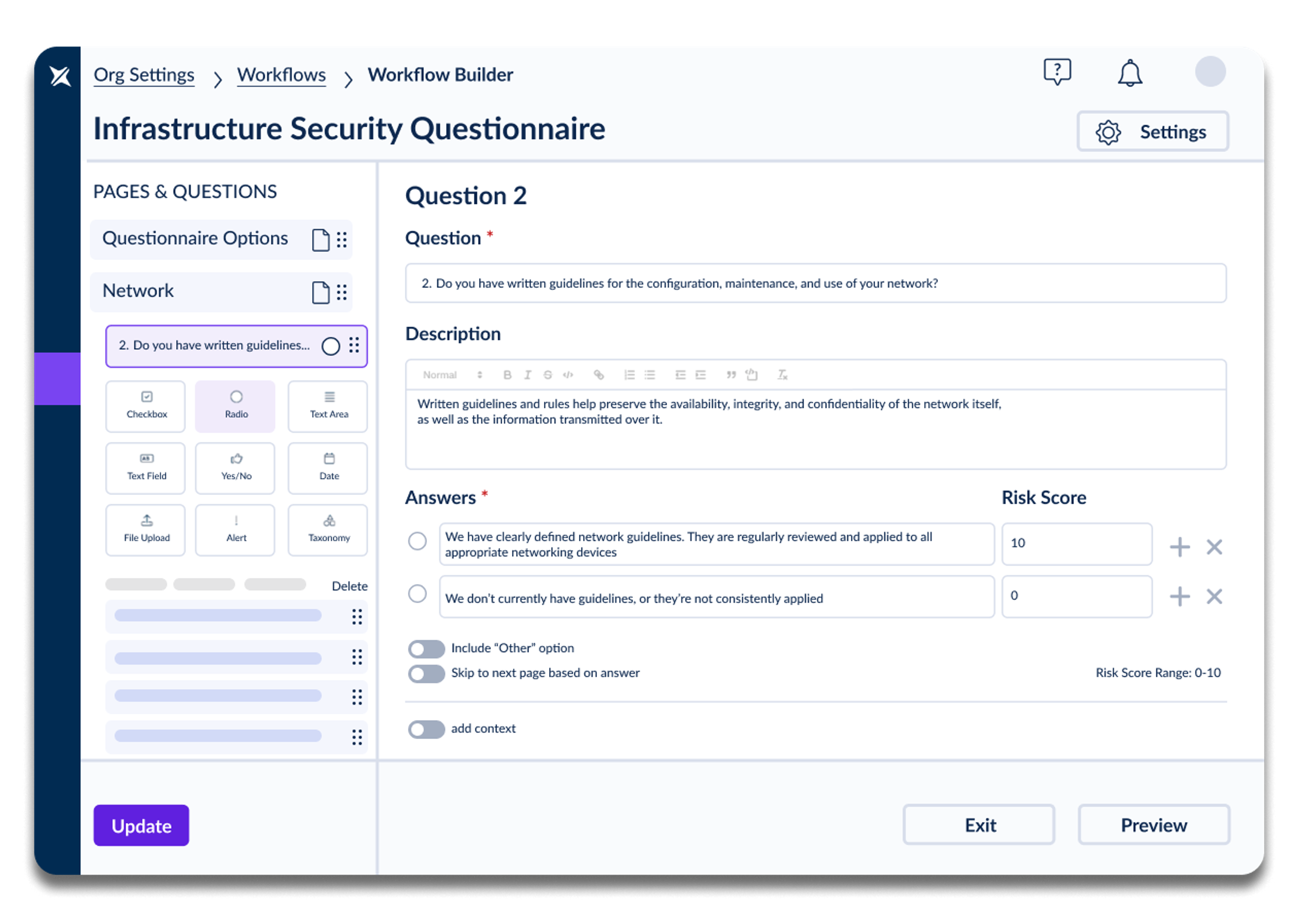 Infrastructure Security Questionnaire